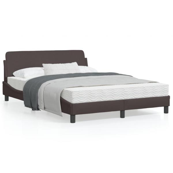 ARDEBO.de - Bettgestell mit Kopfteil Dunkelbraun 120x200 cm Stoff