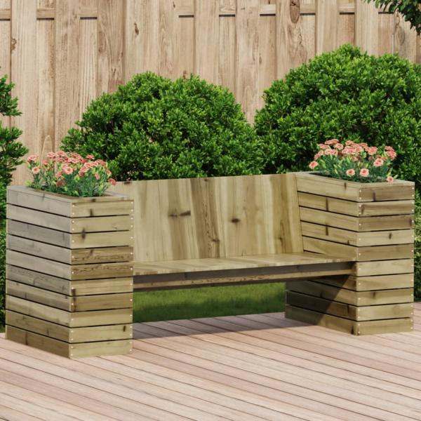 ARDEBO.de - Gartenbank mit Pflanzkübeln 167,5x60x65 cm Kiefernholz