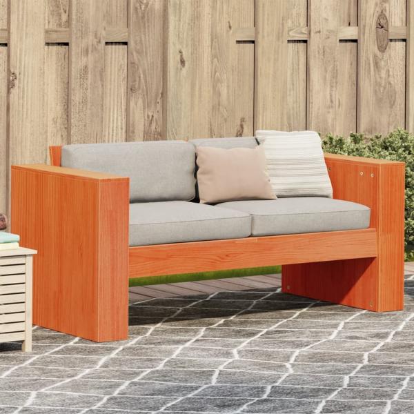 ARDEBO.de - Gartensofa 2-Sitzer Wachsbraun 134x60x62 cm Massivholz Kiefer