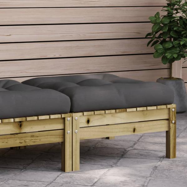 ARDEBO.de - Gartenhocker mit Kissen Kiefernholz Imprägniert
