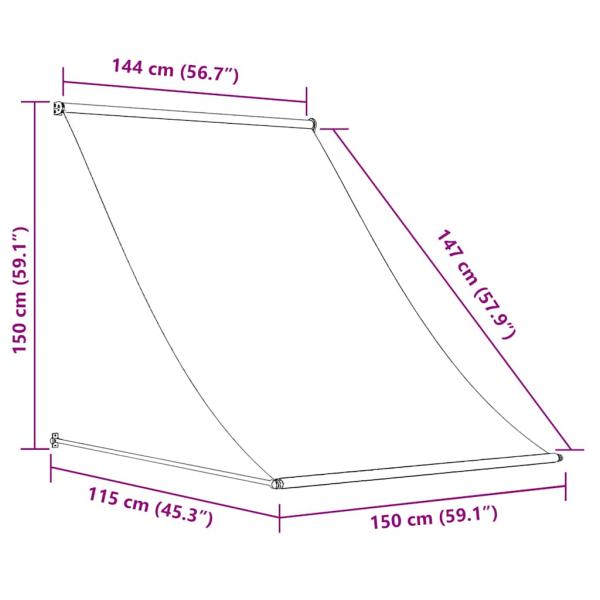 Einziehbare Markise 150×150 cm Anthrazit 