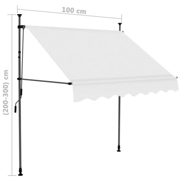 Einziehbare Markise Handbetrieben mit LED 100 cm Creme