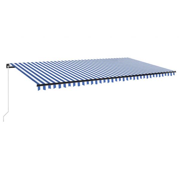 Markise Manuell Einziehbar 600x350 cm Blau und Weiß