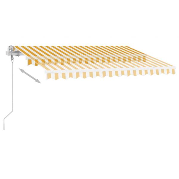 Markise Automatisch mit LED & Windsensor 300x250 cm Gelb/Weiß