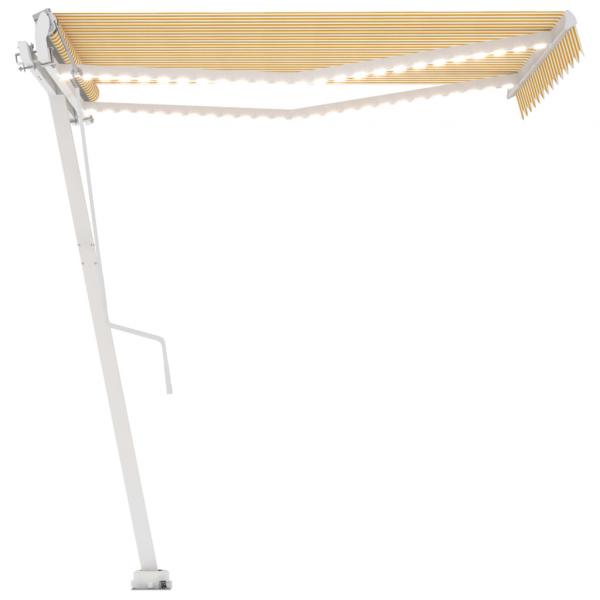 Markise Automatisch mit LED & Windsensor 300x250 cm Gelb/Weiß