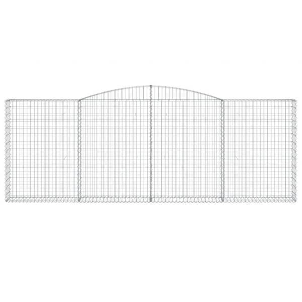 Gabionen mit Hochbogen 5 Stk. 400x30x140/160cm Verzinktes Eisen