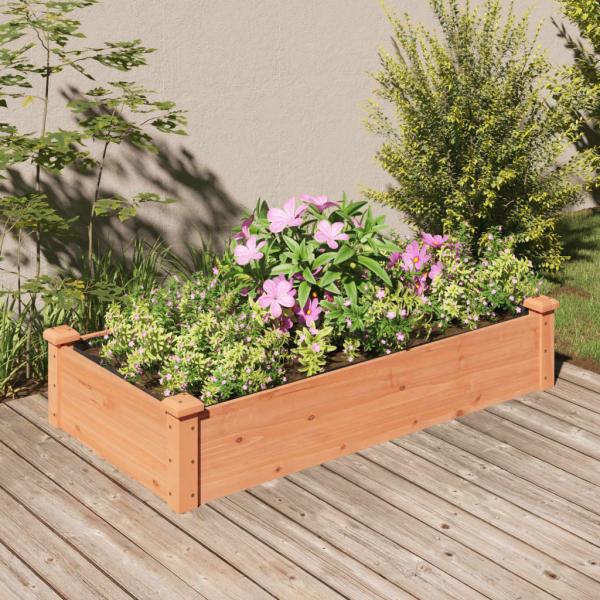 ARDEBO.de - Hochbeet mit Einsatz Braun 120x60x25 cm Massivholz Tanne