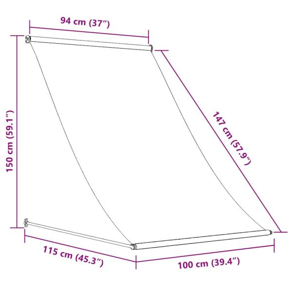 Einziehbare Markise 100×150 cm Gelb und Weiß