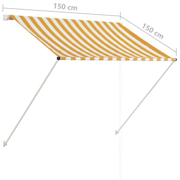 Einziehbare Markise 100×150 cm Gelb und Weiß