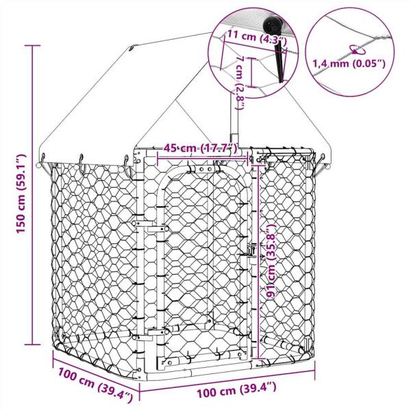 Outdoor-Hundezwinger mit Dach 100x100x150 cm