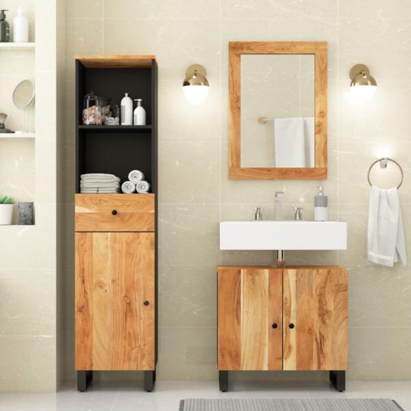 ARDEBO.de - 3-tlg. Badmöbel-Set Massivholz Akazie