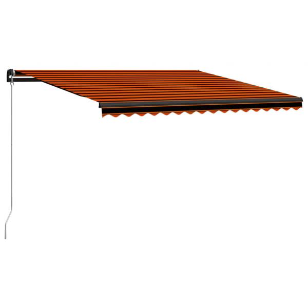 ARDEBO.de - Einziehbare Markise Handbetrieben 450 x 300 cm Orange und Braun