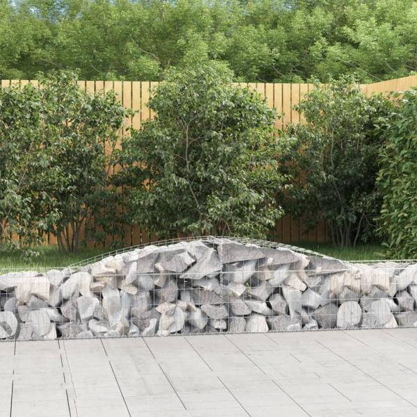 ARDEBO.de - Gabionen mit Hochbogen 10 Stk. 400x50x40/60cm Verzinktes Eisen