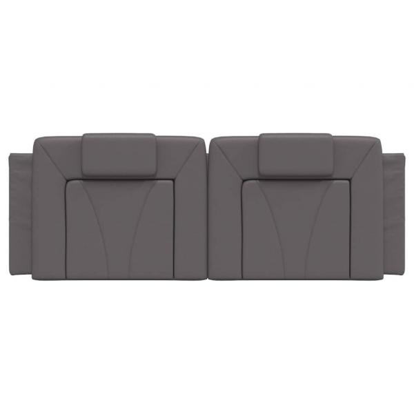 Kopfteil-Kissen Grau 120 cm Kunstleder