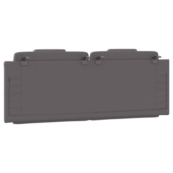 Kopfteil-Kissen Grau 120 cm Kunstleder