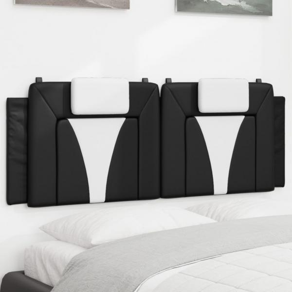 ARDEBO.de - Kopfteil-Kissen Schwarz und Weiß 120 cm Kunstleder