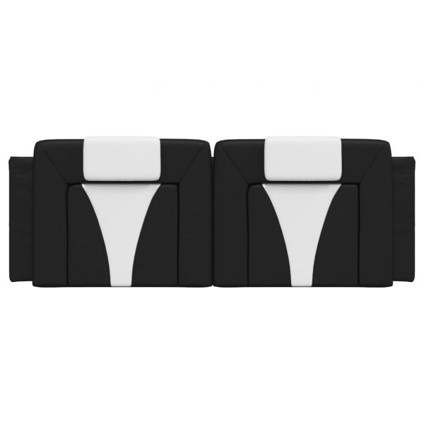 Kopfteil-Kissen Schwarz und Weiß 120 cm Kunstleder