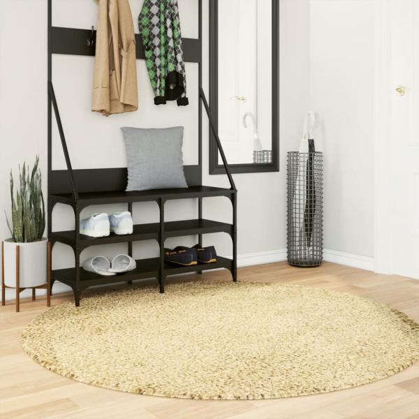 ARDEBO.de - Teppich Shaggy Hochflor Modern Golden Ø 160 cm