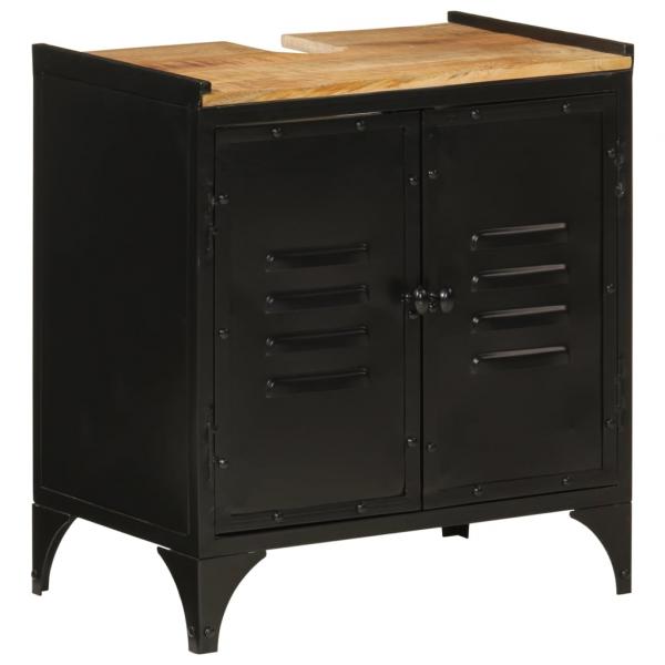 ARDEBO.de - Waschbeckenunterschrank 55x35x60 cm Eisen und Massivholz Mango