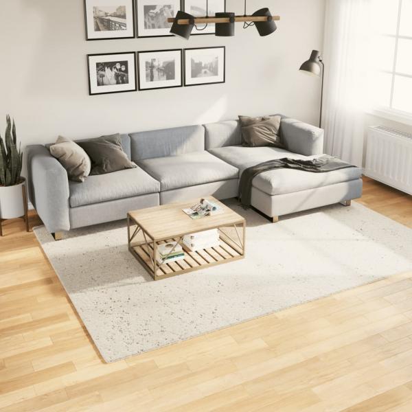 ARDEBO.de - Teppich Shaggy Hochflor Modern Creme 200x280 cm