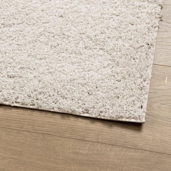 Teppich Shaggy Hochflor Modern Creme 200x280 cm