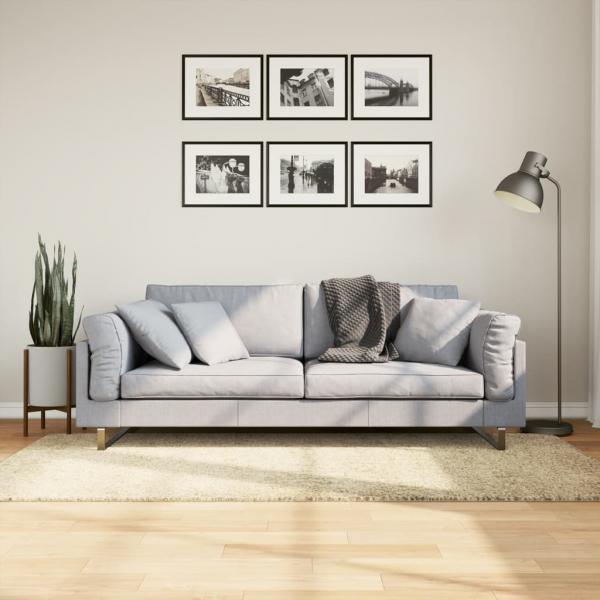 ARDEBO.de - Teppich Shaggy Hochflor Modern Golden 100x200 cm