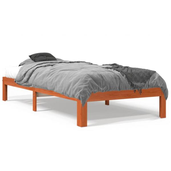 ARDEBO.de - Massivholzbett ohne Matratze Wachsbraun 75x190 cm Kiefernholz