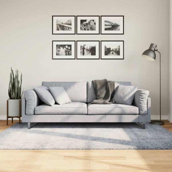 ARDEBO.de - Teppich Shaggy Hochflor Modern Blau 140x200 cm
