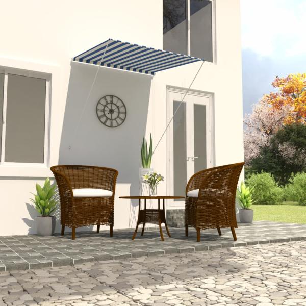 ARDEBO.de - Einziehbare Markise 100×150 cm Blau und Weiß