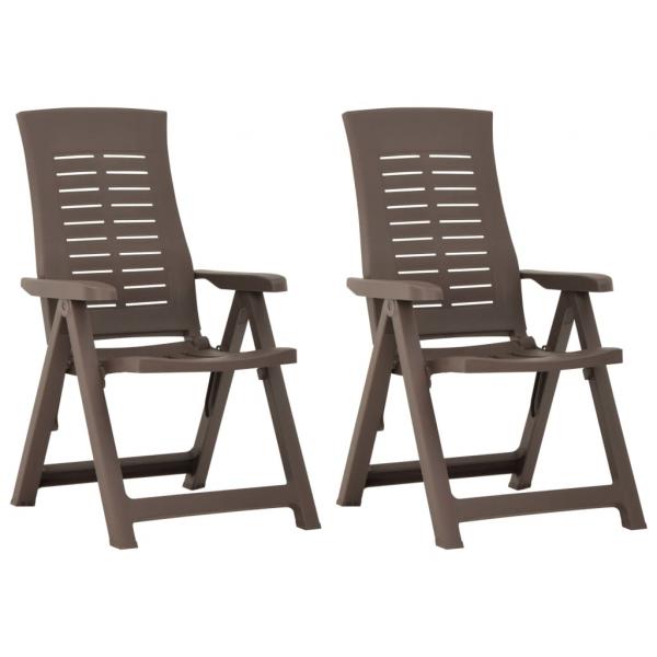 ARDEBO.de - Verstellbare Gartenstühle 2 Stk. Kunststoff Mokkabraun