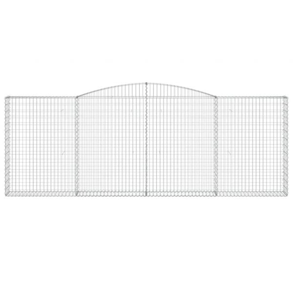 Gabionen mit Hochbogen 6 Stk. 400x30x140/160cm Verzinktes Eisen