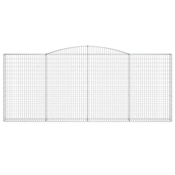 Gabionen mit Hochbogen 2 Stk. 400x30x160/180cm Verzinktes Eisen