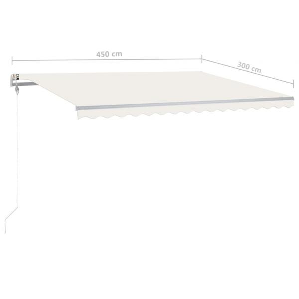 Standmarkise Manuell Einziehbar 450x300 cm Creme