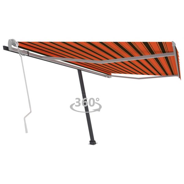 ARDEBO.de - Standmarkise Manuell Einziehbar 450x300 cm Orange/Braun