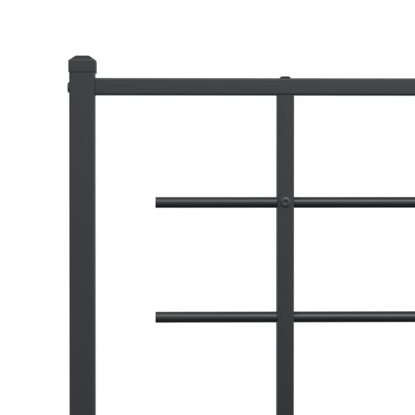 Bettgestell mit Kopfteil Metall Schwarz 100x200 cm