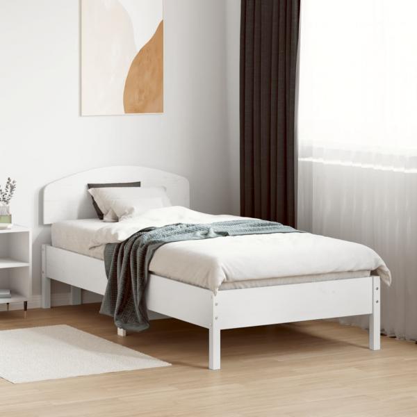 Kopfteil Weiß 100 cm Massivholz Kiefer