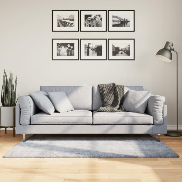 ARDEBO.de - Teppich Shaggy Hochflor Modern Blau 80x150 cm
