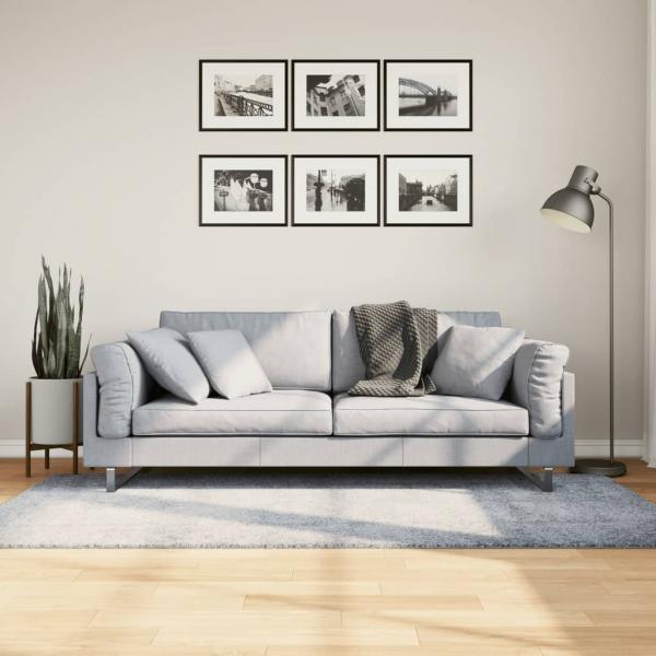 ARDEBO.de - Shaggy-Teppich PAMPLONA Hochflor Modern Blau 100x200 cm