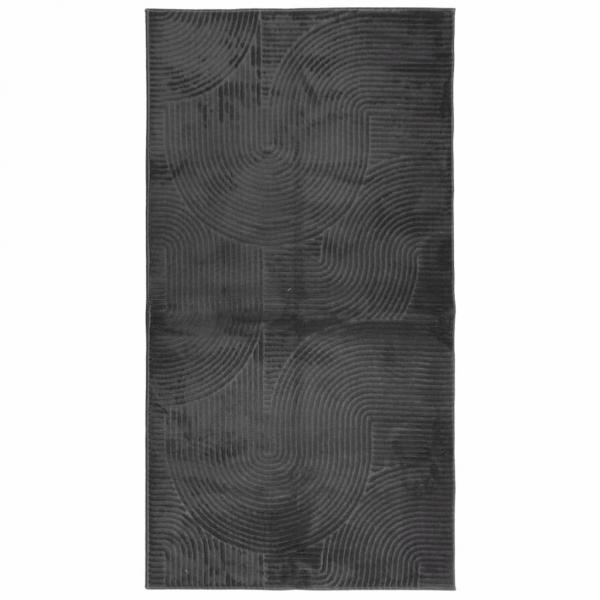 ARDEBO.de - Teppich IZA Kurzflor Skandi-Stil Anthrazit 80x150 cm