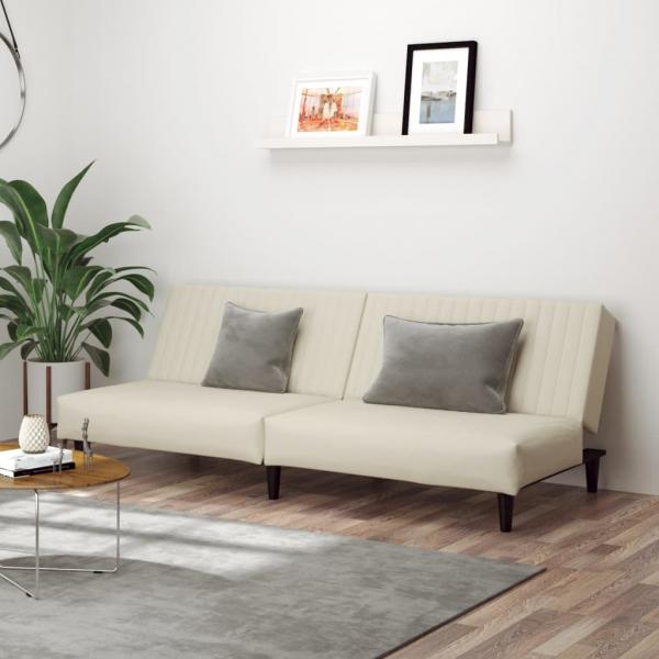ARDEBO.de - Schlafsofa 2-Sitzer Creme Samt