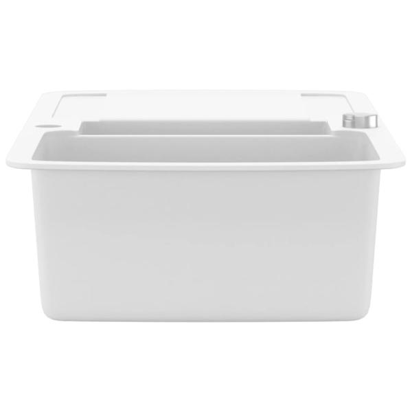 Granitspüle Doppelbecken Weiß