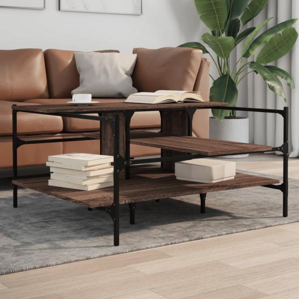 ARDEBO.de - Couchtisch Braun Eichen-Optik 100x100x48,5 cm Holzwerkstoff