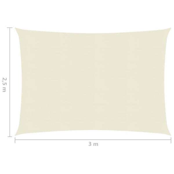 Sonnensegel 160 g/m² Creme 2,5x3 m HDPE 