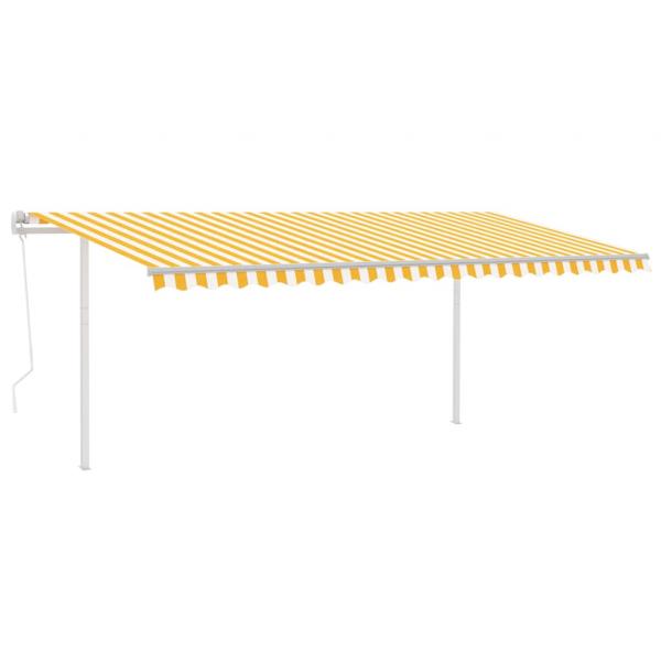 Markise Automatisch mit LED & Windsensor 5x3 m Gelb & Weiß