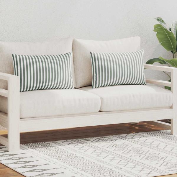 Gartenkissen 2 Stk. Streifenmuster 60 x 40 cm Grau