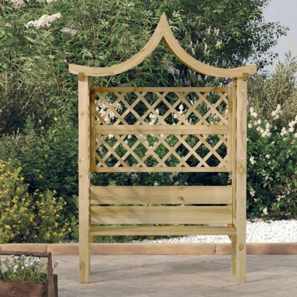 ARDEBO.de - Garten-Pergola mit Dach und Bank Kiefernholz Imprägniert