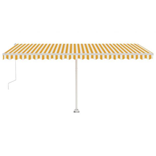 Markise Automatisch mit LED & Windsensor 500x300 cm Gelb/Weiß