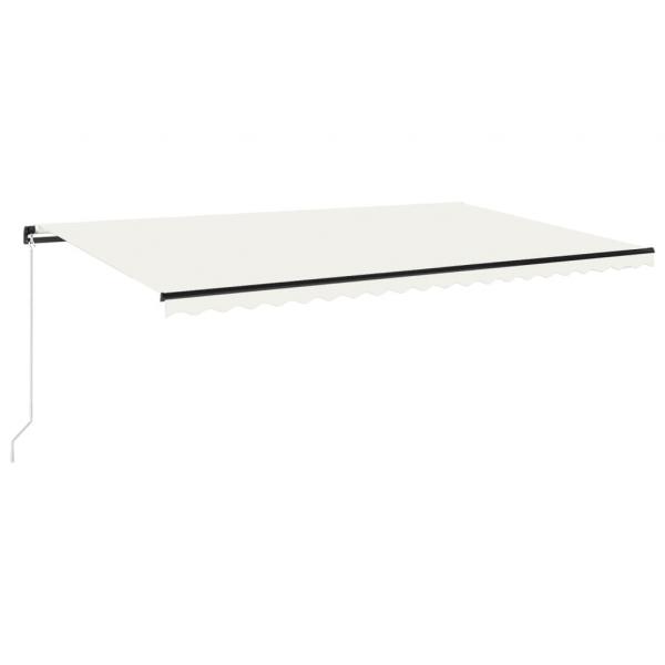 Markise Manuell Einziehbar mit LED 500x350 cm Creme