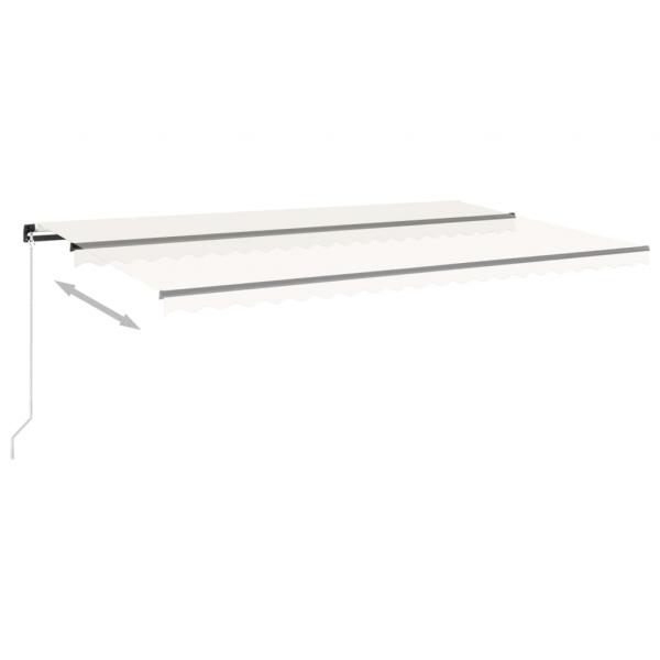 Markise Manuell Einziehbar mit LED 500x350 cm Creme