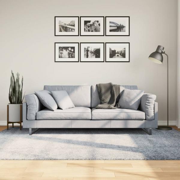 ARDEBO.de - Teppich Shaggy Hochflor Modern Blau 160x230 cm